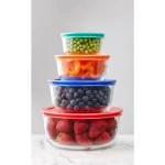 Simply Store 18-Piece Glass Storage Set with Assorted Colored Lids