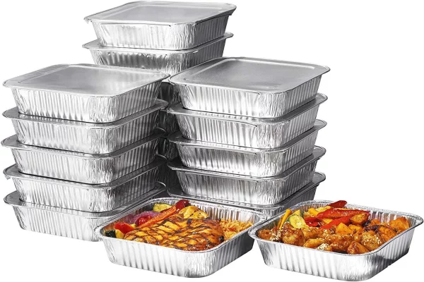 Displastible 8x8" Disposable Aluminum Pans With Lids (10 Pack) Foil Pans For Cooking, Baking Cakes, Roasting & Homemade Breads - Disposable Food Containers With Foil Lids