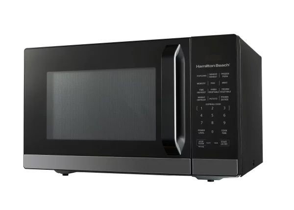 Hamilton Beach 1.4 Cu.ft. Microwave Oven, Black Stainless Steel, with Sensor