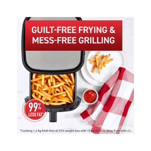 T-fal Easy Fry & Grill XL 2-in-1 Air Fryer Combo, 4.4 quart