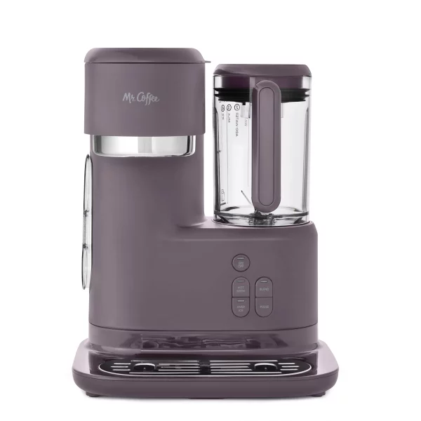 Mr. Coffee Single Serve Frappe, Iced, and Hot Coffee Maker and Blender, Single Serve Iced Coffee Maker with Reusable Tumblers and Coffee Filter, Lavender