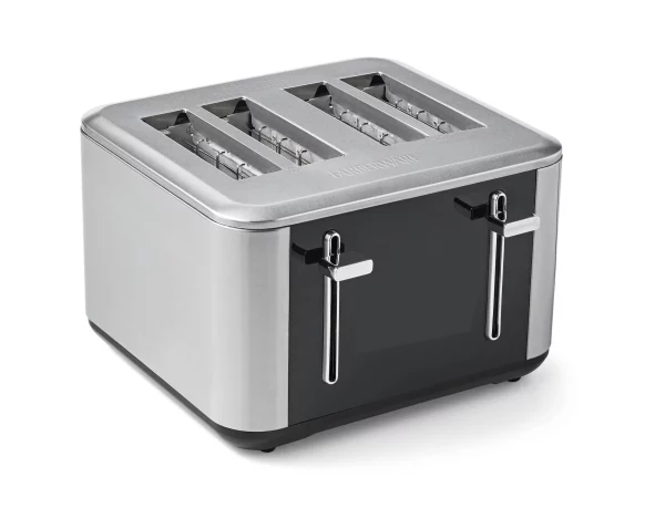Farberware Touchscreen 4-Slice Toaster, Stainless Steel and Black, New