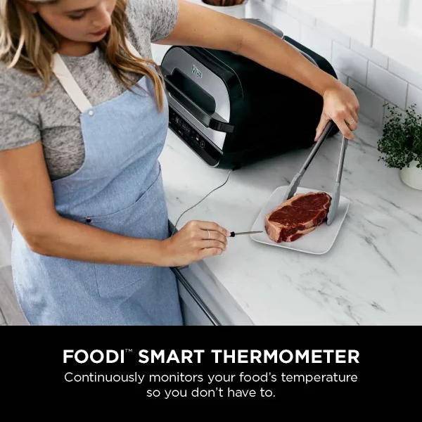 Ninja Foodi Smart XL 4-in-1 Indoor Grill with 4-Quart Air Fryer, Roast, Bake, and Smart Cook System, FG550