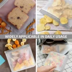 Reusable Silicone Bags - Ziplock Reusable Food Storage Bags - 10 Pack Reusable Sandwich Snack Bags - Silicon Reusable Silicone Bags for Vegetable Meat Cheese Food Storage Zip Lock Bags