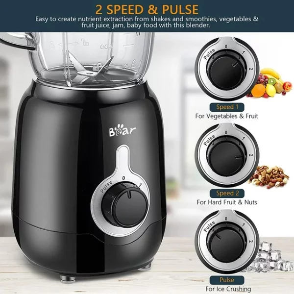 Bear 700W Professional Countertop Blender for Shakes and Smoothies with 40oz Blender Cup
