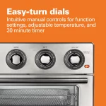 Hamilton Beach Air Fryer Countertop Toaster Oven, 6 Cooking Functions, Classic Silver Finish, 31225