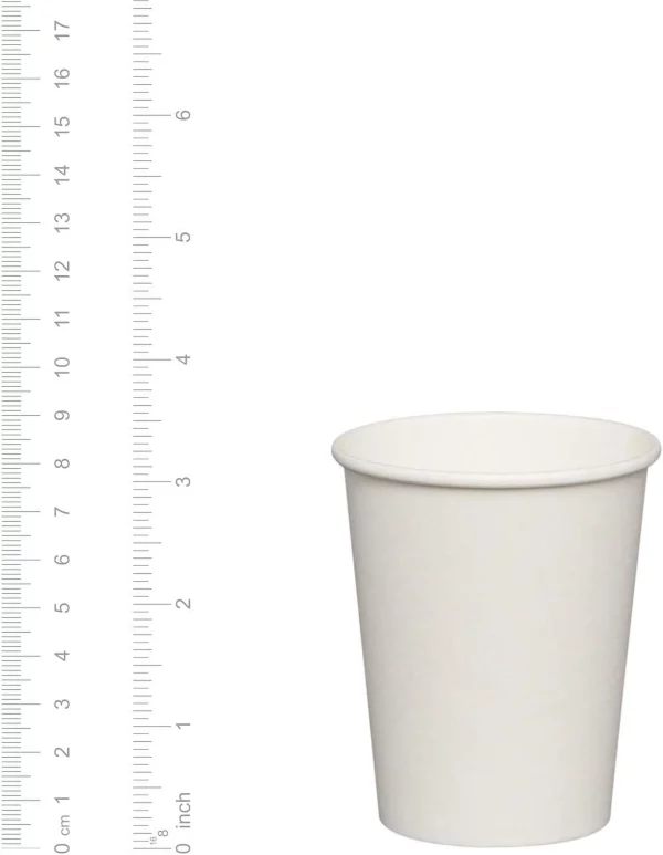Comfy Package 8 Oz White Paper Cups Disposable Coffee Cups To Go Cups, 100-Pack