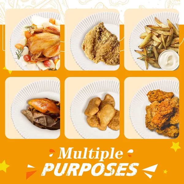 100PCS Air Fryer Disposable Paper Liner, Non-stick Air Fryer Liners Basket , Round Baking Paper for Air Fryer Oil-proof , Water-proof , Food Grade Parchment for Baking Roasting Microwave ( 7.9 inch )