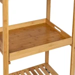 Multi-Purpose Bamboo Kitchen Cart with Drop Leaf