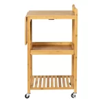 Multi-Purpose Bamboo Kitchen Cart with Drop Leaf