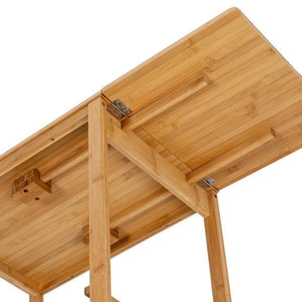 Multi-Purpose Bamboo Kitchen Cart with Drop Leaf