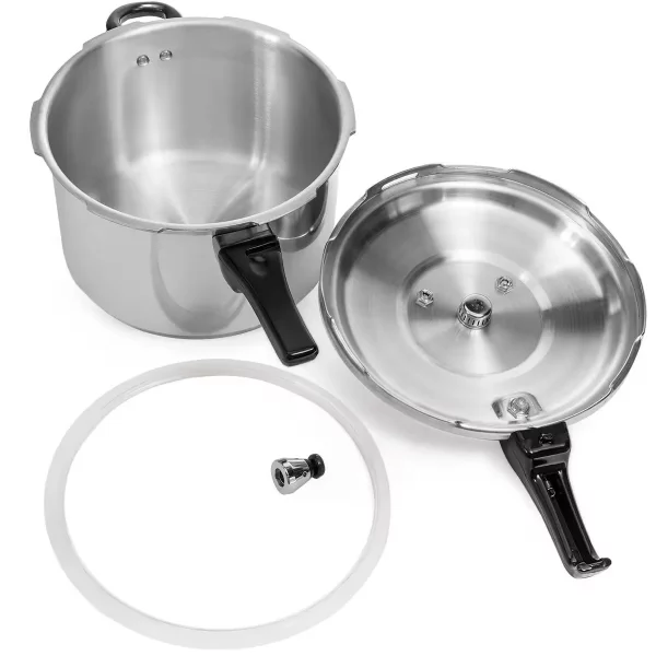 8 qt. Aluminum Stovetop Pressure Cooker Pot with Steam Release Valve