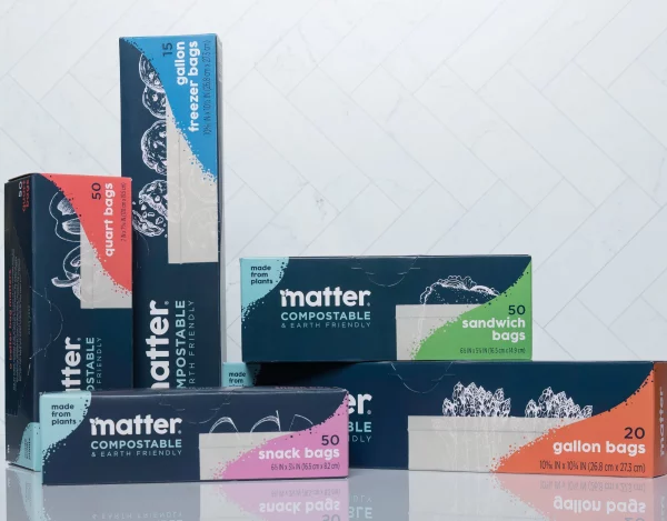 Matter Compostable Gallon Food Storage Bags, 20 Count