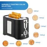 ATUPEN Toaster 2 Slice - Wide Slot with 7 Browning Settings for Toasting Bagels Breads Waffles - Black