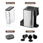 Mecity Coffee Maker 3-in-1 Single Serve Coffee Machine, For K-Cup Coffee Capsule Pod, Ground Coffee Brewer, Loose Tea maker, 6 to 10 Ounce Cup, Removable 50 Oz Water Reservoir, 120V 1150W,Black
