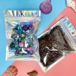 50pcs Holographic Foil Ziplock Bags 6x9 Inch, Small Mylar Sample Bags Aluminum Foil Packaging Plastic Ziplock Bag For Packaging Candy Jewelry Lash Lip Gloss