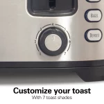 Hamilton Beach 4 Slice Toaster, Extra-Wide Slots, Defrost and Bagel Functions, Shade Selector, Toast Boost, Auto-Shutoff and Cancel Button, Black, 24633