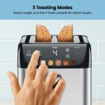 Chefman Smart Touch 2 Slice Digital Toaster, 6 Shade Settings, Stainless Steel, Removable Crumb Tray