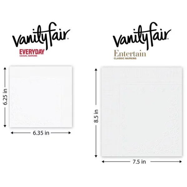 Vanity Fair Everyday Disposable Paper Napkins, White, 660 Count