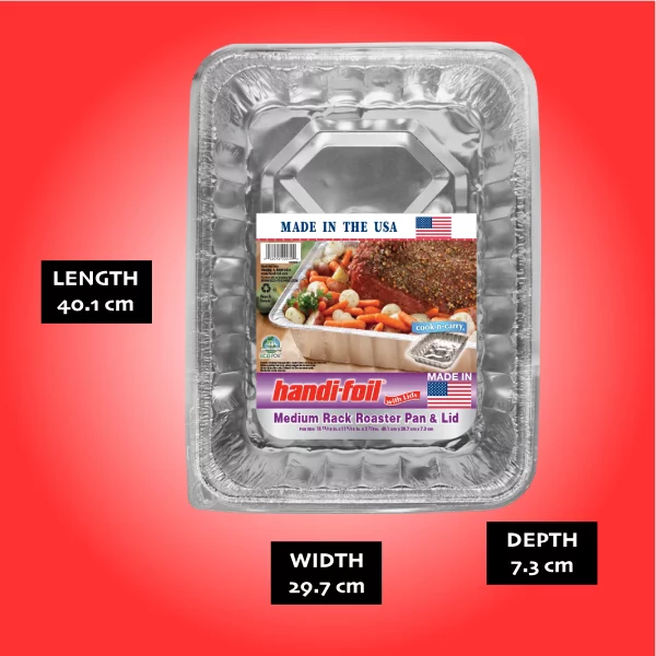 Handi-Foil Medium Aluminum Roaster Pan & Lid 1 Count
