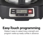 Hamilton Beach 5 Cup Compact Coffee Maker, Programmable, Glass Carafe, Model 46111