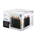 Mainstays 4-Slice Toaster Black with 6 Shade Settings and Removable Crumb Tray, New