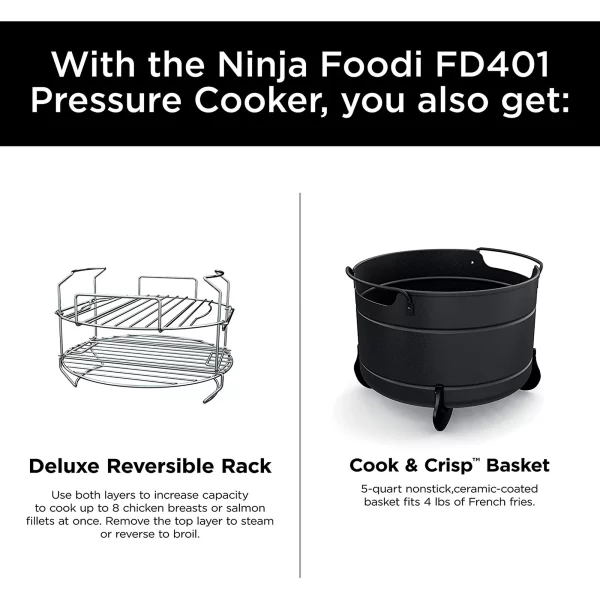 Ninja® Foodi™ TenderCrisp 9-in-1 8-Quart Deluxe XL Pressure Cooker, Stainless Steel FD401