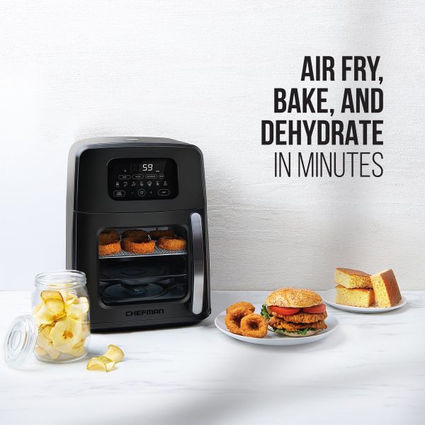 Chefman Auto-Stir Air Fryer Convection Oven, Large 12-Quart, Rotisserie, Bake, Touch Control