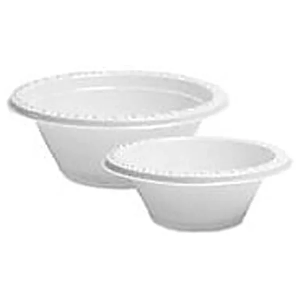Genuine Joe Reusable Plastic Bowls Bowl - Plastic Bowl - White - 125 Piece(s) / Pack