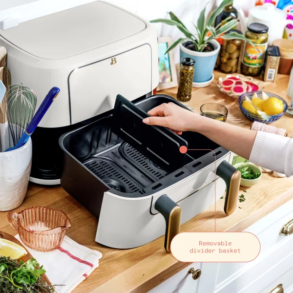Beautiful 9QT TriZone Air Fryer, White Icing by Drew Barrymore