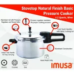 Imusa 4.2Qt Stovetop Aluminum Pressure Cooker with Safety Regulator