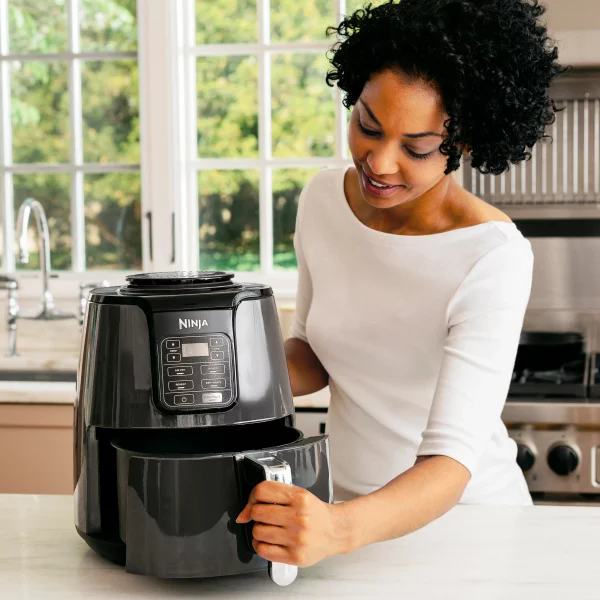 4 qt. Electric Black Air Fryer with Recipe Book (AF101)