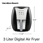 3.4 Qt. Black Air Fryer with Nonstick Basket
