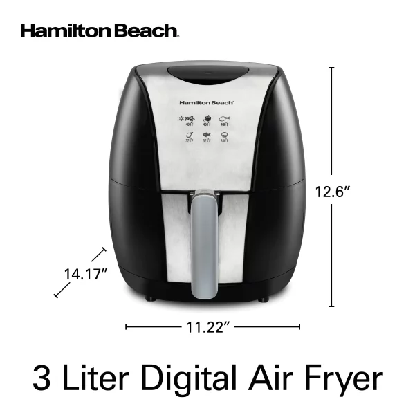 3.4 Qt. Black Air Fryer with Nonstick Basket