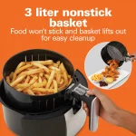 3.4 Qt. Black Air Fryer with Nonstick Basket