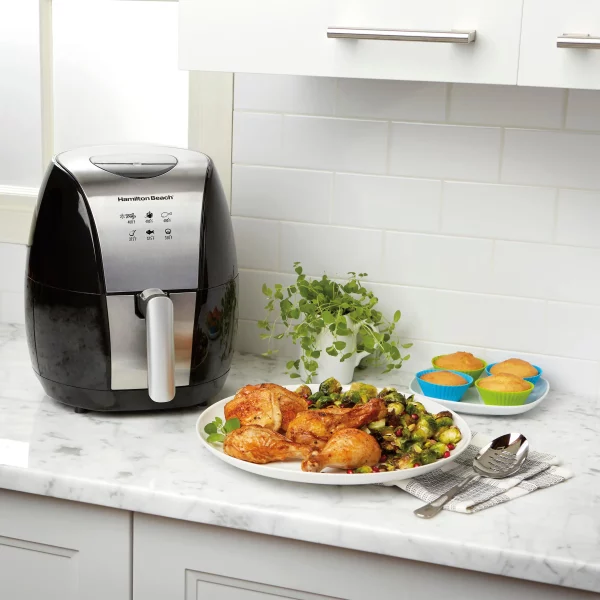 3.4 Qt. Black Air Fryer with Nonstick Basket