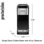 1-Cup Black and Stainless Steel Drip Coffee Maker with 40 oz. Reservoir