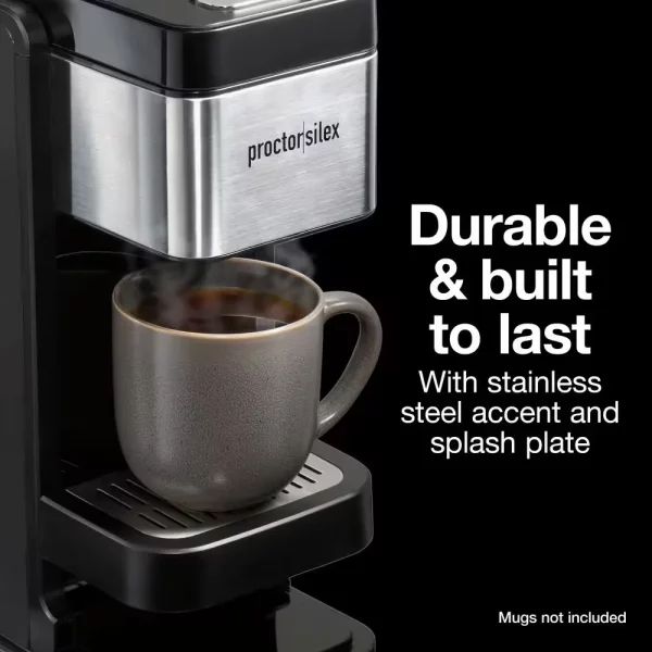 1-Cup Black and Stainless Steel Drip Coffee Maker with 40 oz. Reservoir