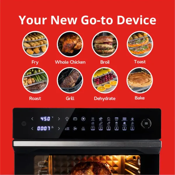 Ariawave 36 qt. Black Air Fryer Oven