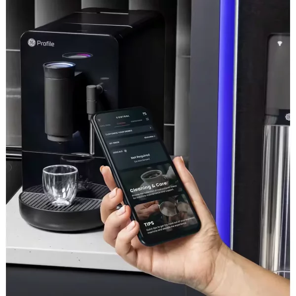 1- Cup Automatic Espresso Machine in Black with Built in Grinder, Frother, Frothing Pitcher, and WiFi Connected