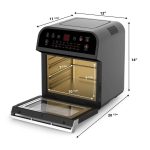 12.7 Qt. Black Rotisserie Oven and Air Fryer with Recipe Book