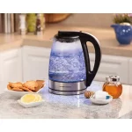 7-Cup Black Glass Kettle Electric