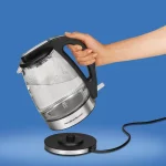 7-Cup Black Glass Kettle Electric