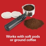 2-Cup Black Espresso Maker with 15-Bar Pump