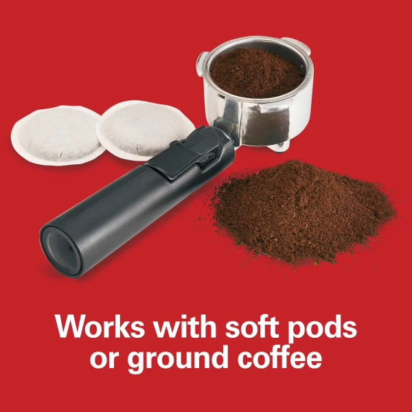 2-Cup Black Espresso Maker with 15-Bar Pump