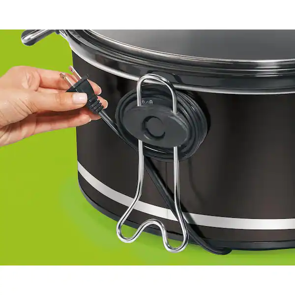 8 Qt. Black Slow Cooker with Temperature Settings and Glass Lid