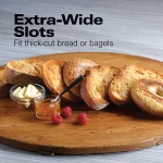 750-Watt 2-Slice Black and Stainless Steel Wide Slot Toaster