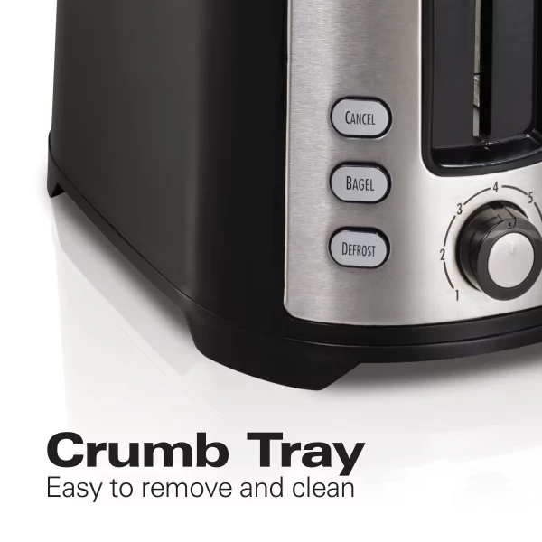 750-Watt 2-Slice Black and Stainless Steel Wide Slot Toaster