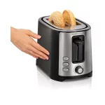 750-Watt 2-Slice Black and Stainless Steel Wide Slot Toaster