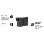 Create-a-Cart Black Kitchen Cart with Salt and Pepper Granite Top